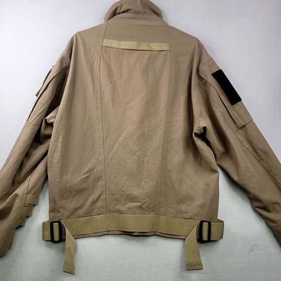 Mens Kahki 2XL Military Tactical Utility Jacket Gorpcore Multiple Pockets Straps - Picture 7 of 16